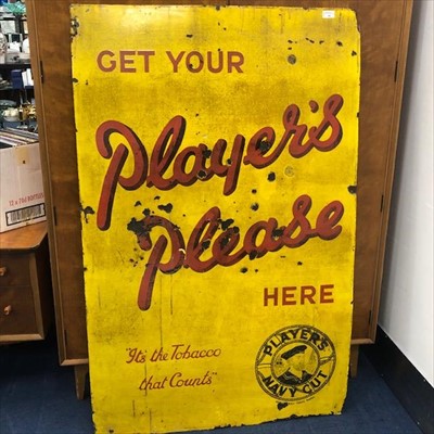 Lot 384 - A LARGE VINTAGE 'PLAYER'S PLEASE' ADVERTISING SIGN