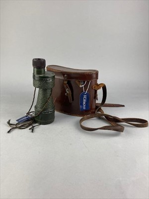 Lot 390 - A PAIR OF FIELD GLASSES AND A BINO PRISM