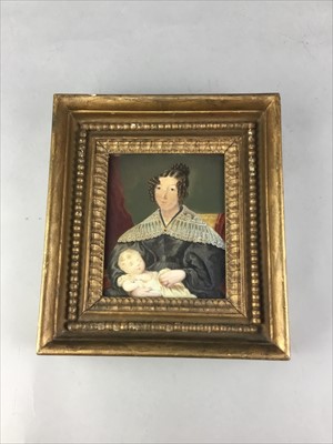 Lot 433 - A 19TH CENTURY PAINTING ON A CERAMIC TILE