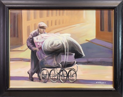 Lot 725 - TAKING THE MESSAGES HOME, AN OIL BY FRANK MCFADDEN