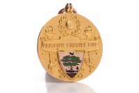 Lot 1166 - NINE CARAT GOLD AND ENAMEL GLASGOW CHARITY CUP...