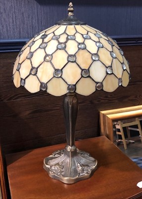 Lot 501 - A PAIR OF TIFFANY STYLE TABLE LAMPS