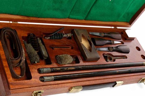 Lot 1201 - CASED LIGHTWOOD & SON GUN CLEANING KIT...