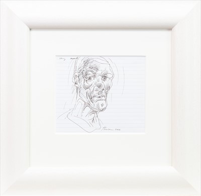 Lot 761 - NIGHTSHIFT NORMAN, AN INK SKETCH BY PETER HOWSON
