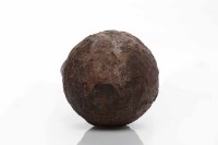 Lot 1206 - ANTIQUE CAST IRON CANNONBALL 10cm diameter...