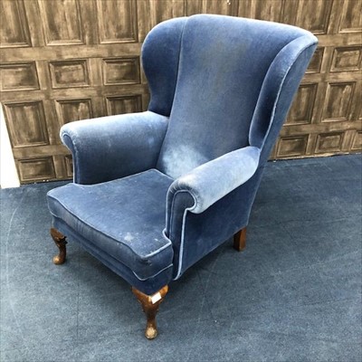 Lot 54 - A WING BACK ARMCHAIR