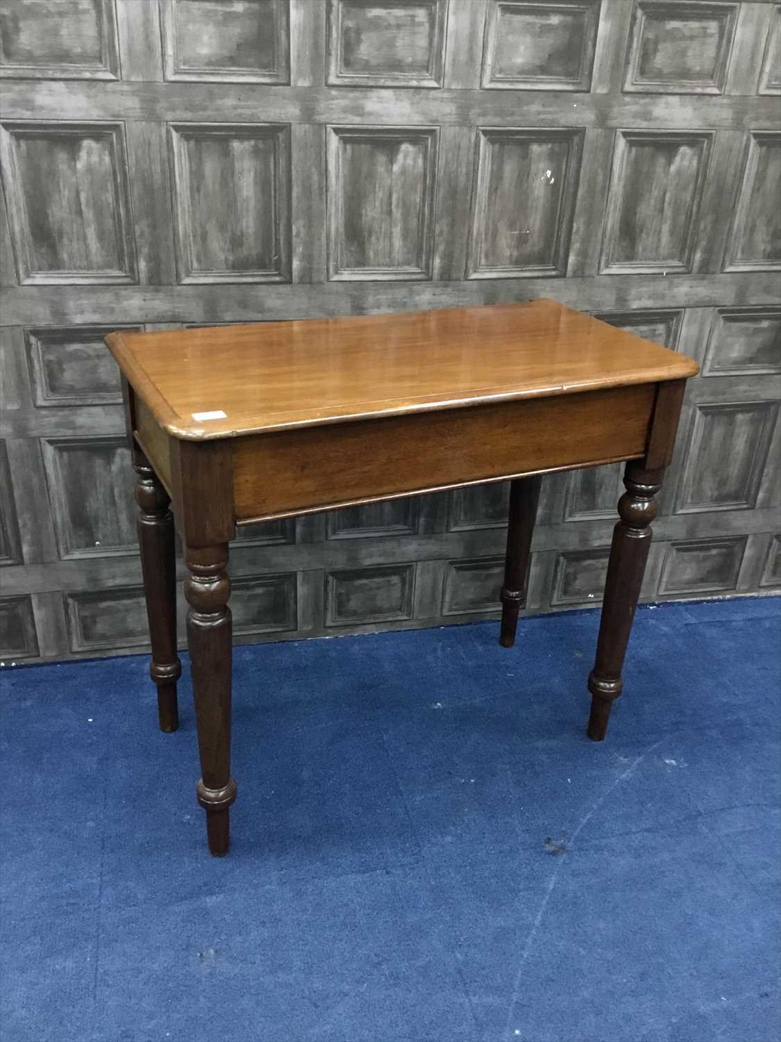Lot 59 - A VICTORIAN MAHOGANY SIDE TABLE ALONG WITH A TABLE TOP