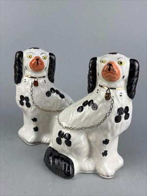 Lot 217 - A PAIR OF STAFFORDSHIRE WALLY DOGS AND OTHER CERAMICS