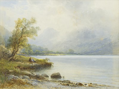 Lot 68 - BANK OF LOCH TAY, A WATERCOLOUR BY E A FRANCIS