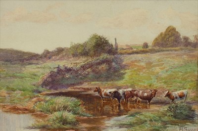 Lot 119 - THE RED POOL, A WATERCOLOUR BY HENRY SYKES