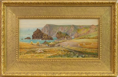 Lot 120 - HARVEST SCENE, A WATERCOLOUR BY CHARLES EARLE