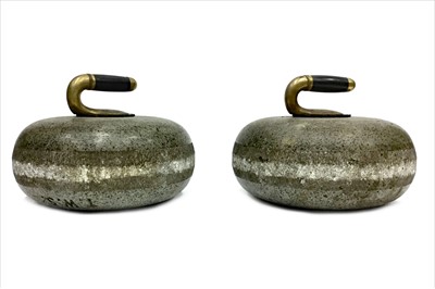 Lot 1807 - A PAIR OF EARLY 20TH CENTURY CURLING STONES