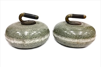 Lot 1808 - A PAIR OF EARLY 20TH CENTURY CURLING STONES