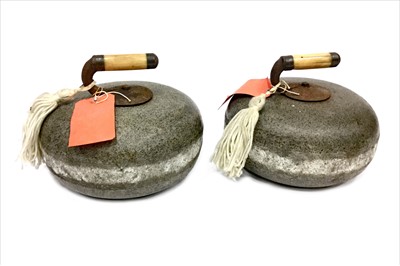Lot 1813 - A PAIR OF EARLY 20TH CENTURY CURLING STONES