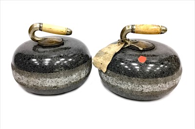 Lot 1818 - A PAIR OF EARLY 20TH CENTURY CURLING STONES