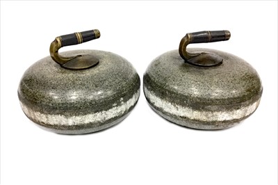 Lot 1821 - A PAIR OF EARLY 20TH CENTURY CURLING STONES