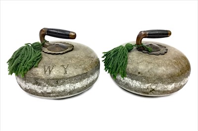 Lot 1822 - A PAIR OF EARLY 20TH CENTURY CURLING STONES
