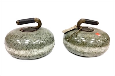 Lot 1823 - A PAIR OF EARLY 20TH CENTURY CURLING STONES
