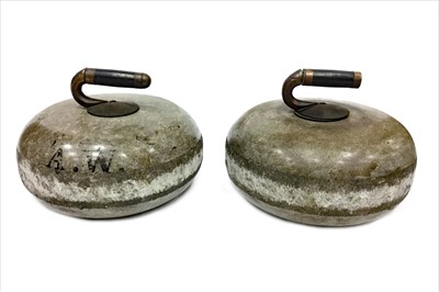 Lot 1824 - A PAIR OF EARLY 20TH CENTURY CURLING STONES