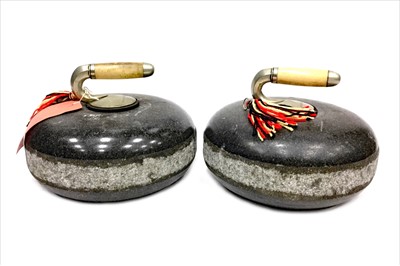 Lot 1825 - A PAIR OF EARLY 20TH CENTURY CURLING STONES