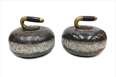 Lot 1827 - A PAIR OF EARLY 20TH CENTURY CURLING STONES