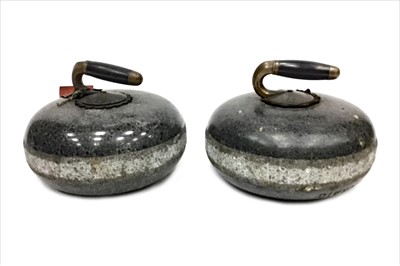 Lot 1829 - A PAIR OF EARLY 20TH CENTURY CURLING STONES