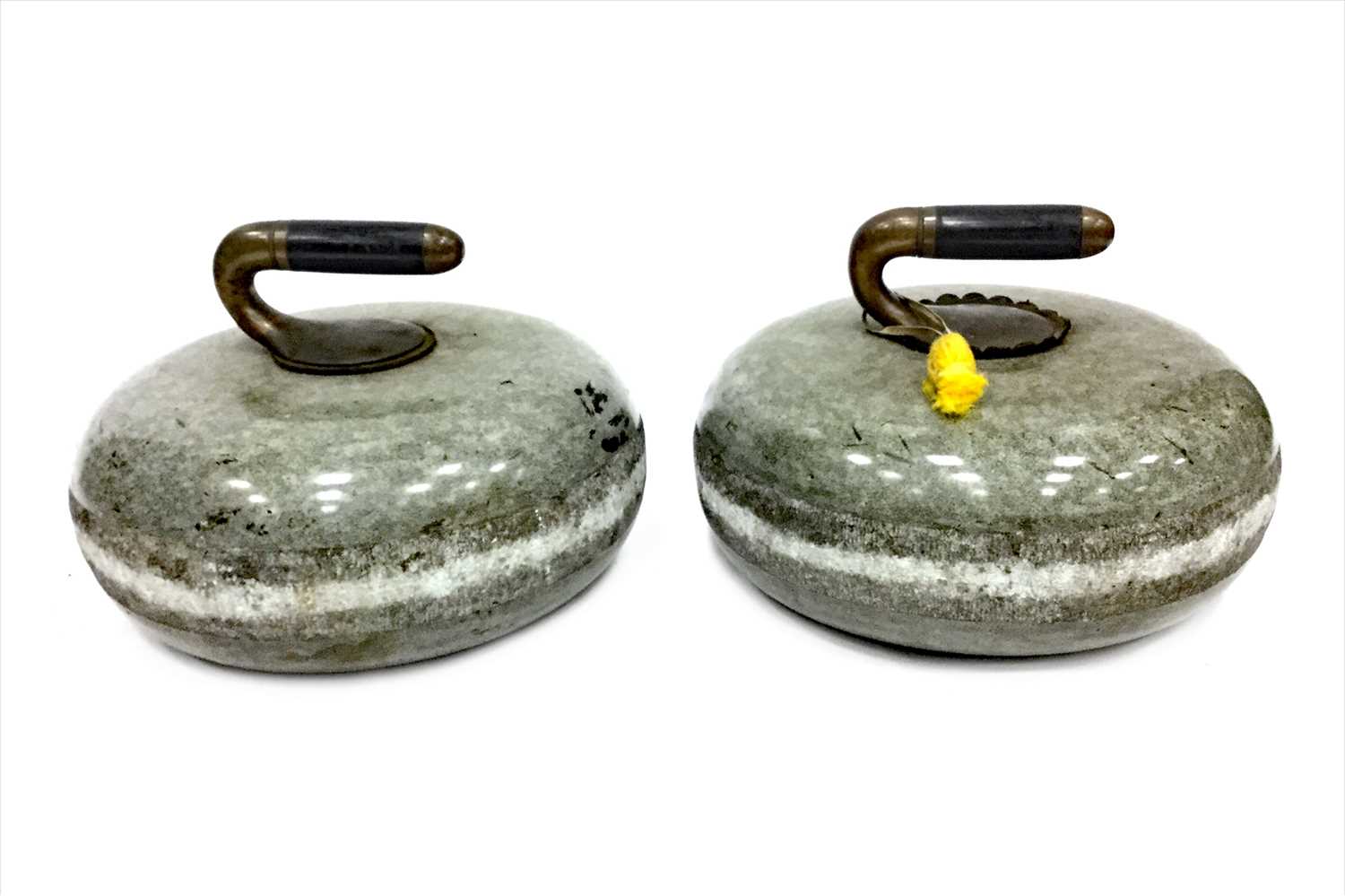 Lot 1834 - A PAIR OF EARLY 20TH CENTURY CURLING STONES