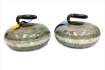 Lot 1835 - A PAIR OF EARLY 20TH CENTURY CURLING STONES