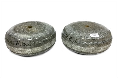 Lot 1845 - A PAIR OF EARLY 20TH CENTURY CURLING STONES