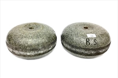 Lot 1846 - A PAIR OF EARLY 20TH CENTURY CURLING STONES