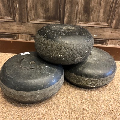 Lot 1861 - A COMPOSITE TRIO OF EARLY 20TH CENTURY CURLING STONES