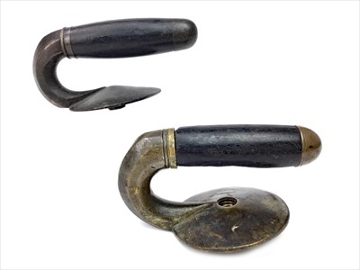 Lot 1867 - A PAIR OF EARLY 20TH CENTURY CURLING STONE HANDLES