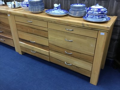 Lot 223 - A LOT OF TWO MODERN OAK CHEST OF EIGHT DRAWERS