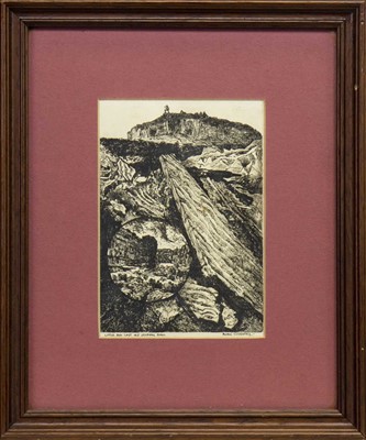 Lot 100 - A LITHOGRAPH BY ROBIN COVENTRY AND A LANDSCAPE, AN OIL BY GEORGE GIBBS