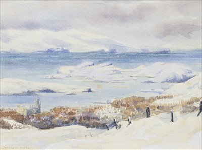 Lot 148 - DUNVEGAN LOCH FROM BEALACH NAN CROICHE, A WATERCOLOUR ATTRIBUTED TO WILLIAM TAYLOR LONGMORE
