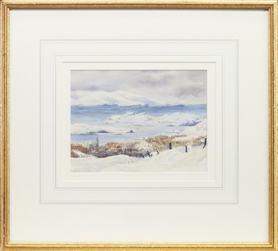 Lot 148 - DUNVEGAN LOCH FROM BEALACH NAN CROICHE, A WATERCOLOUR ATTRIBUTED TO WILLIAM TAYLOR LONGMORE