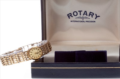 Lot 757 - A LADY'S GOLD ROTARY WATCH