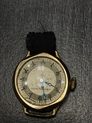 Lot 758 - TWO GOLD LADY'S WATCHES AND A GOLD PLATED WATCH