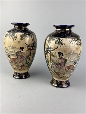 Lot 147 - A PAIR OF JAPANESE OVOID VASES