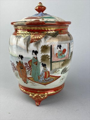 Lot 149 - A NORITAKE JAR AND COVER AND ANOTHER