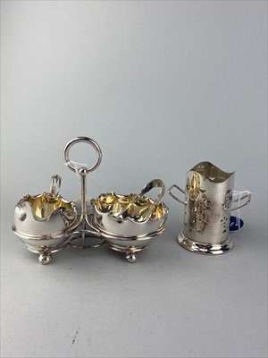 Lot 15 - A PAIR OF SILVER DISHES, PAIR OF TONGS AND SILVER PLATED ITEMS