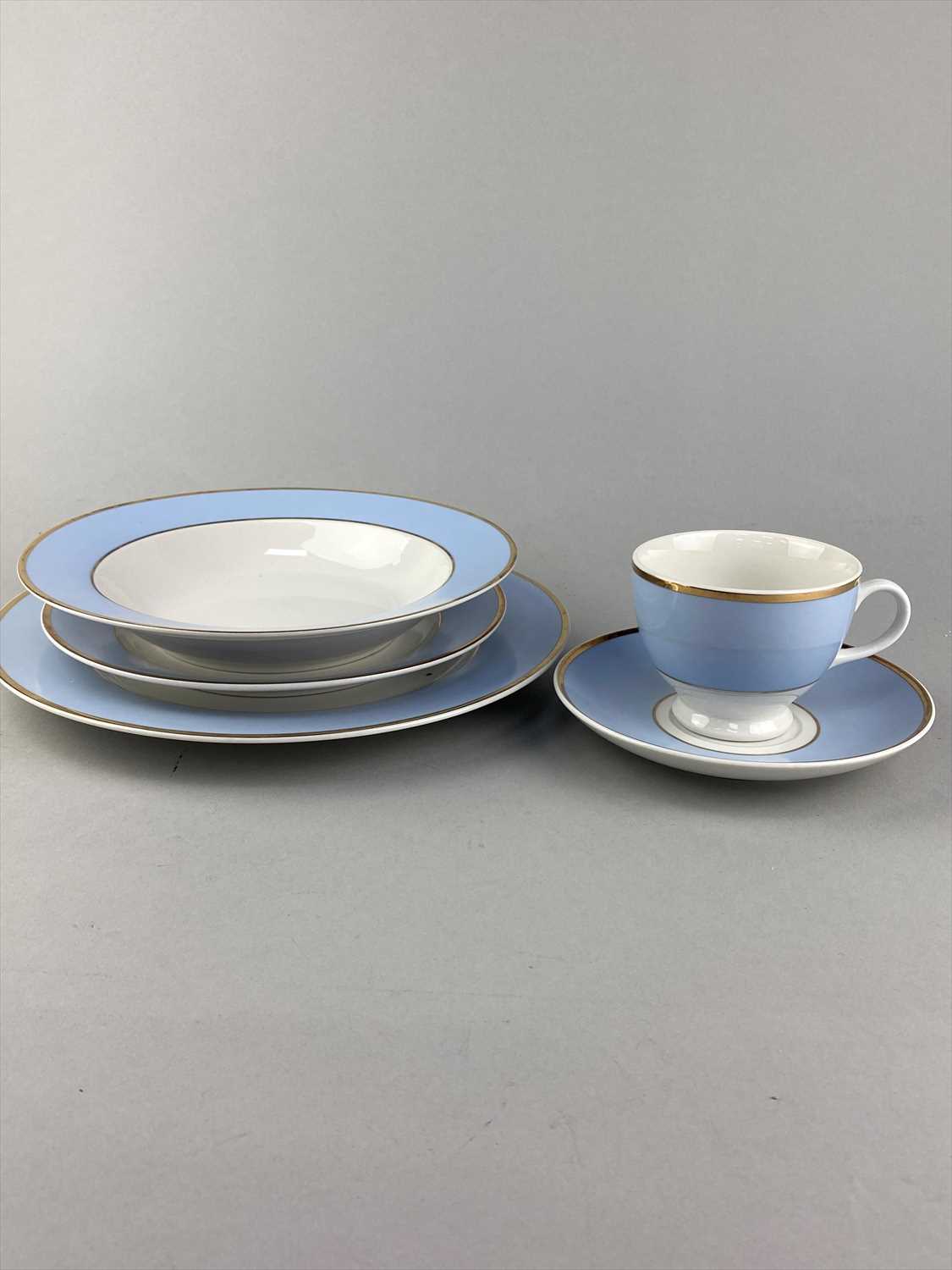 Lot 206 - A DOULTON BLUE, WHITE AND GILT PART DINNER SERVICE AND A NORITAKE PART TEA SERVICE