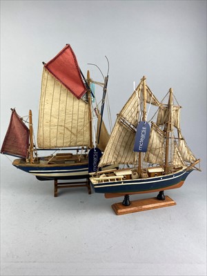 Lot 117 - A MODEL OF A SHIP ON A STAND AND FOUR OTHER MODELS