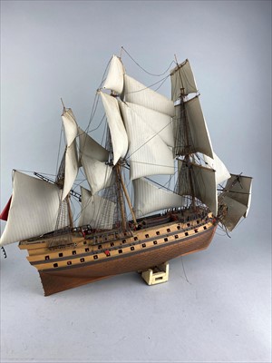 Lot 117 - A MODEL OF A SHIP ON A STAND AND FOUR OTHER MODELS