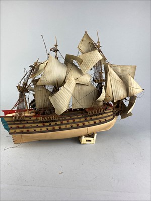 Lot 117 - A MODEL OF A SHIP ON A STAND AND FOUR OTHER MODELS