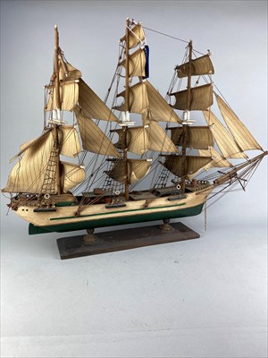 Lot 187 - A MODEL OF THE HMS BOUNTY AND ANOTHER MODEL