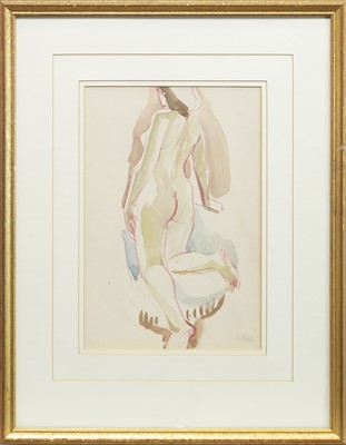 Lot 123 - NUDE STUDY, A CHALK AND COLOUR WASH BY HANSI STAEL