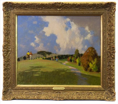 Lot 78 - SUSSEX GOLF COURSE, AN OIL BY GEORGE HENRY