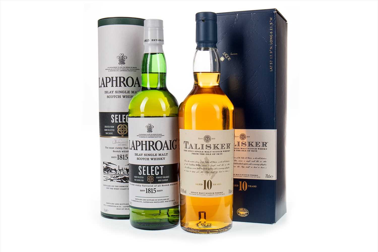 Lot 312 - TALISKER AGED 10 YEARS AND LAPHRAOIG SELECT