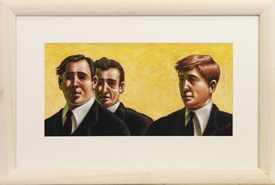Lot 579 - THREE MEN, A PASTEL BY GRAHAM MCKEAN